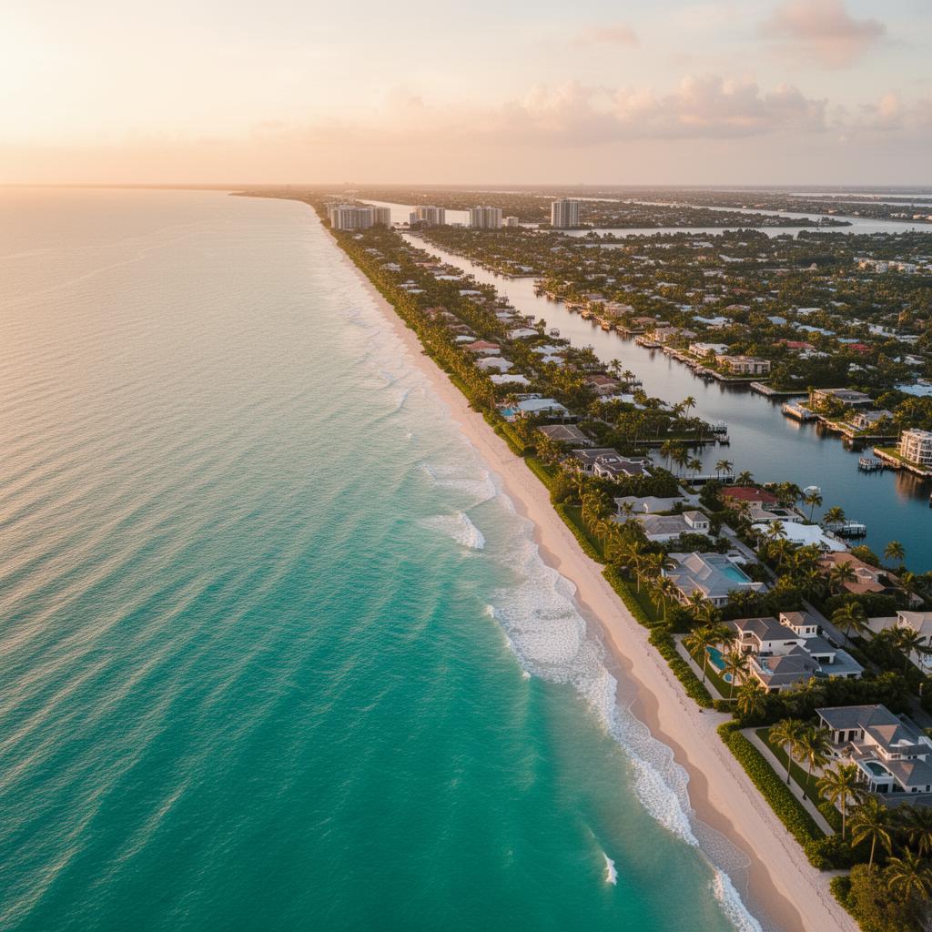 Aerial view of South Florida coastline and neighborhoods we serve